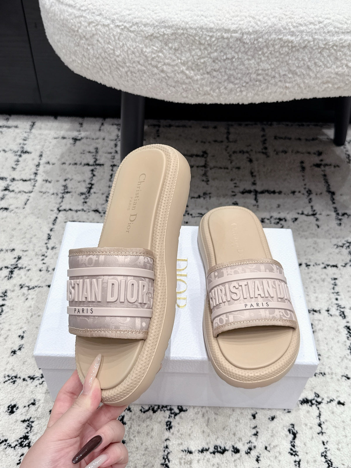 Dior 26/ Latest Dway Collection Embroidered Platform Sandals