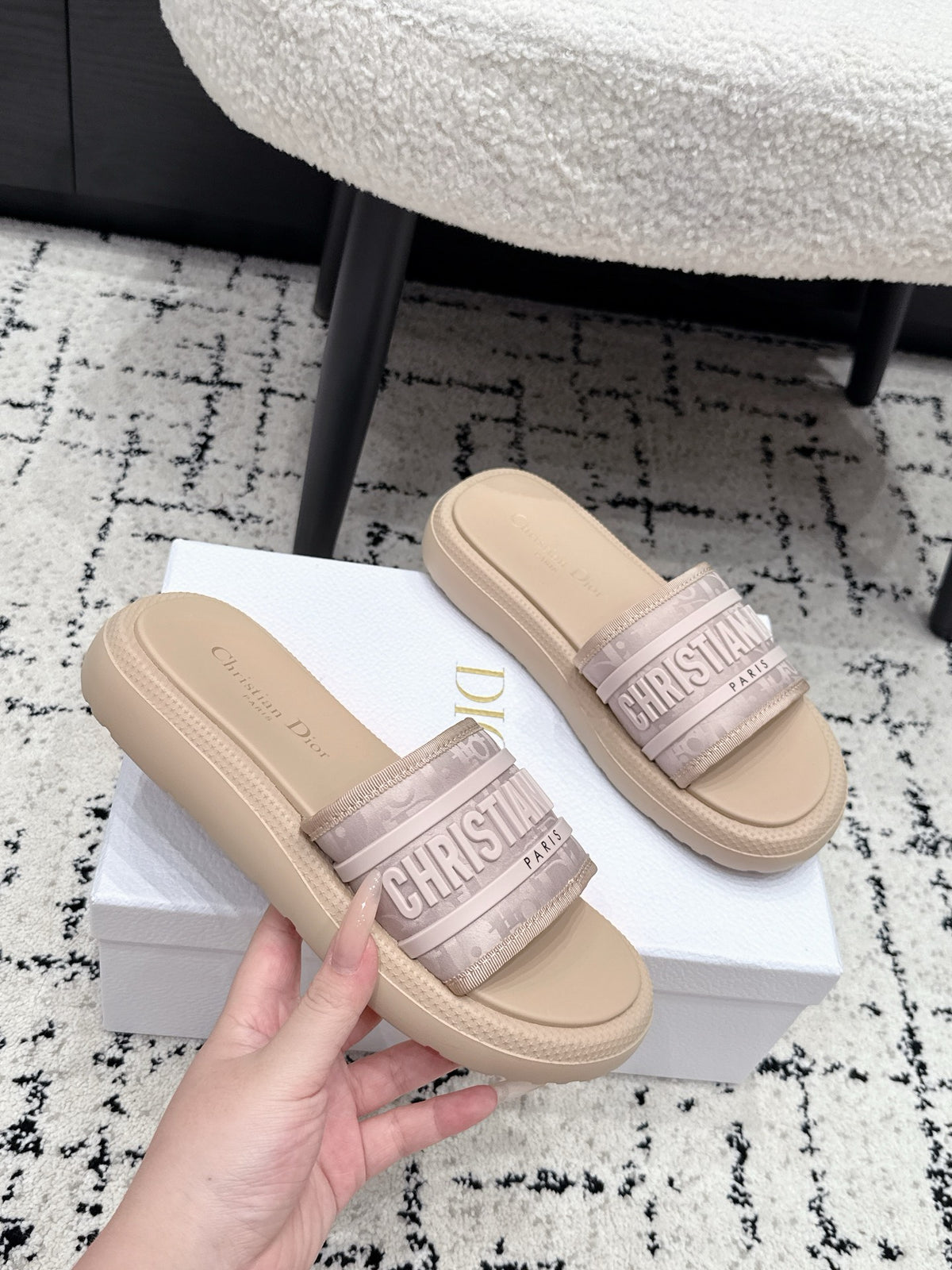 Dior 26/ Latest Dway Collection Embroidered Platform Sandals