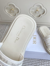 Dior New Arrival Dioriviera Dway Cotton Embroidered Platform Sandals