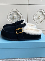p315 Prada Fall/Winter Lambswool Mule Slippers | New Women's Boken Style