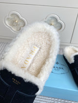 p315 Prada Fall/Winter Lambswool Mule Slippers | New Women's Boken Style