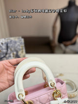 Dior Lady Classic Four-Grid Bag - Cherry Blossom Pink