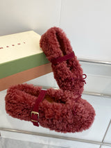Marni SS26 Autumn/Winter New Style Furry Shoes