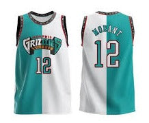 Memphis grizzlies 12 morant white and green jersey