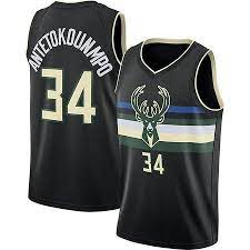 Milwaukee bucks 34 antetokounmpo black  jersey