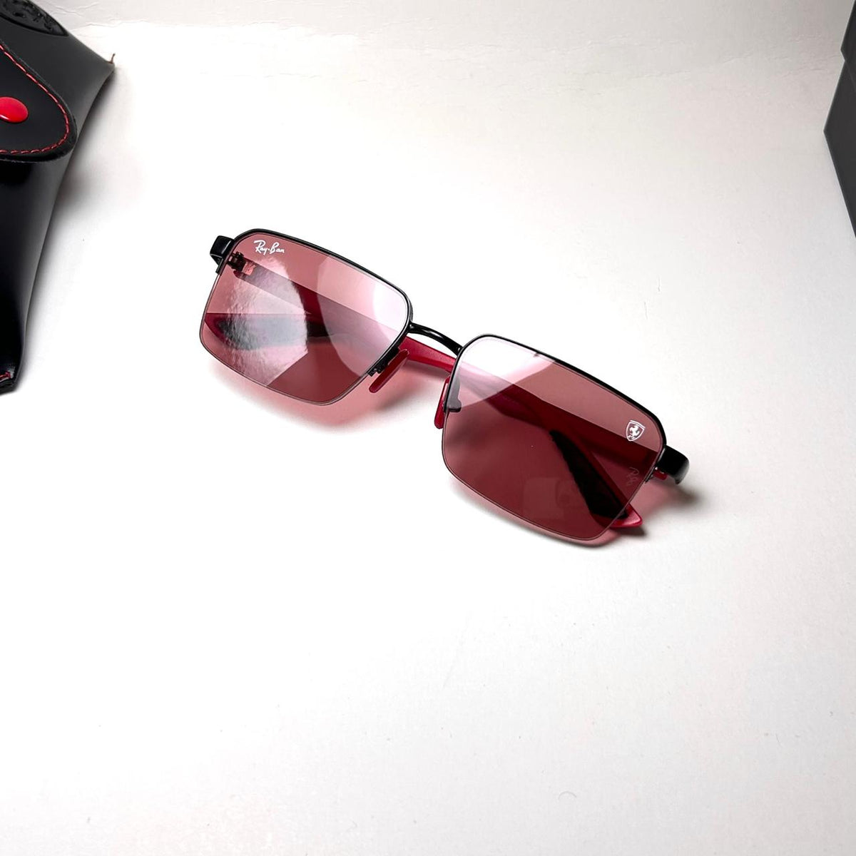Ray Ban Ferrari Rectangular RB0307 - Red