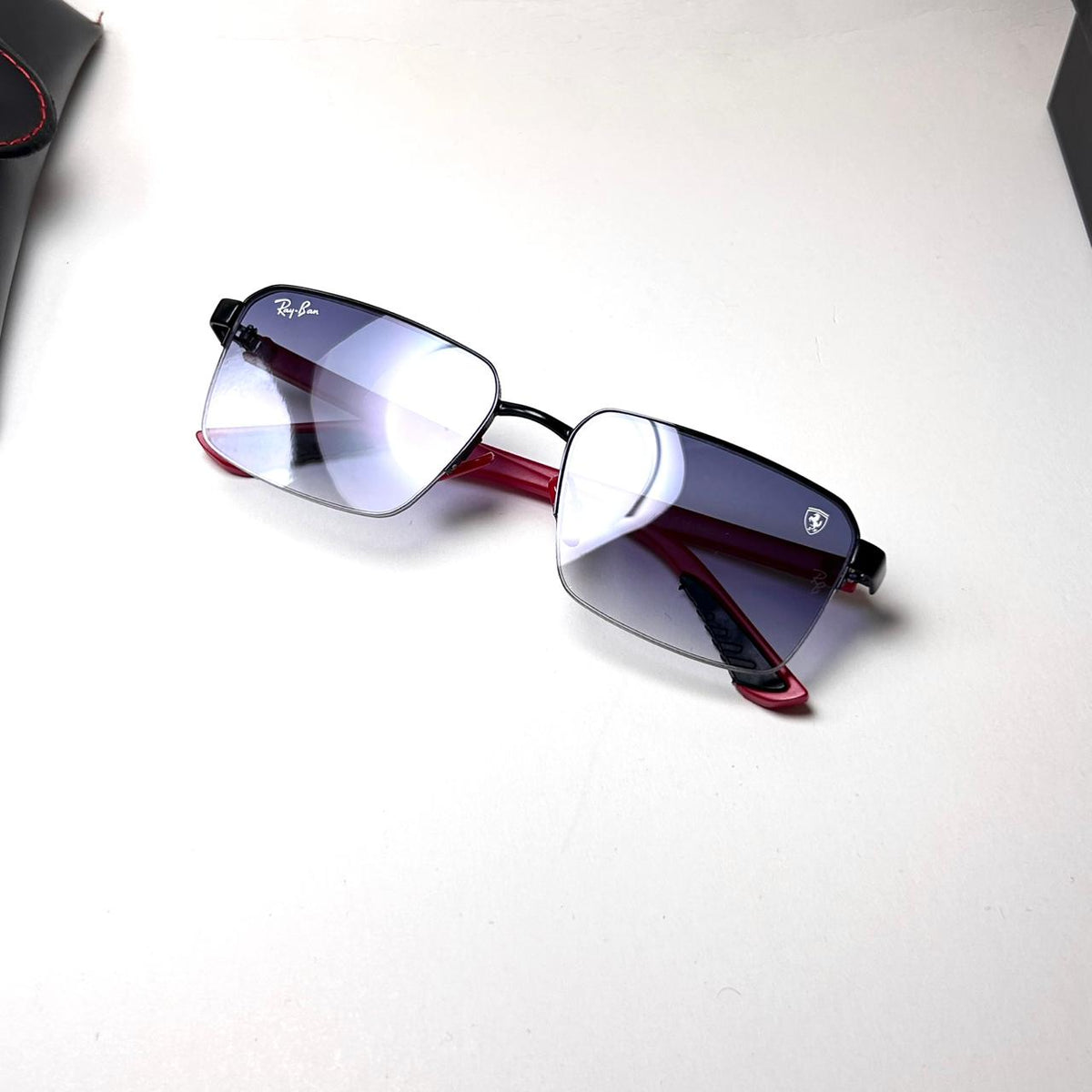 Ray Ban Ferrari Rectangular RB0307 - Red Blue Gradient