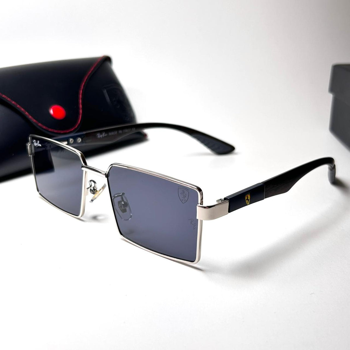 Ray Ban Ferrari Wooden Rectangular - Black