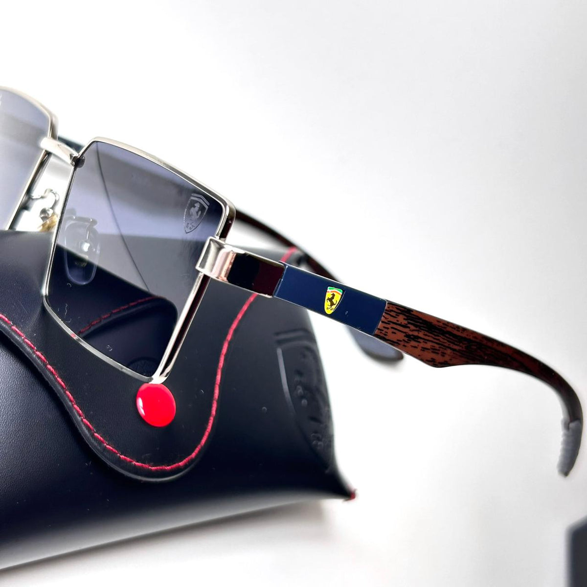 Ray Ban Ferrari Wooden Rectangular - Black