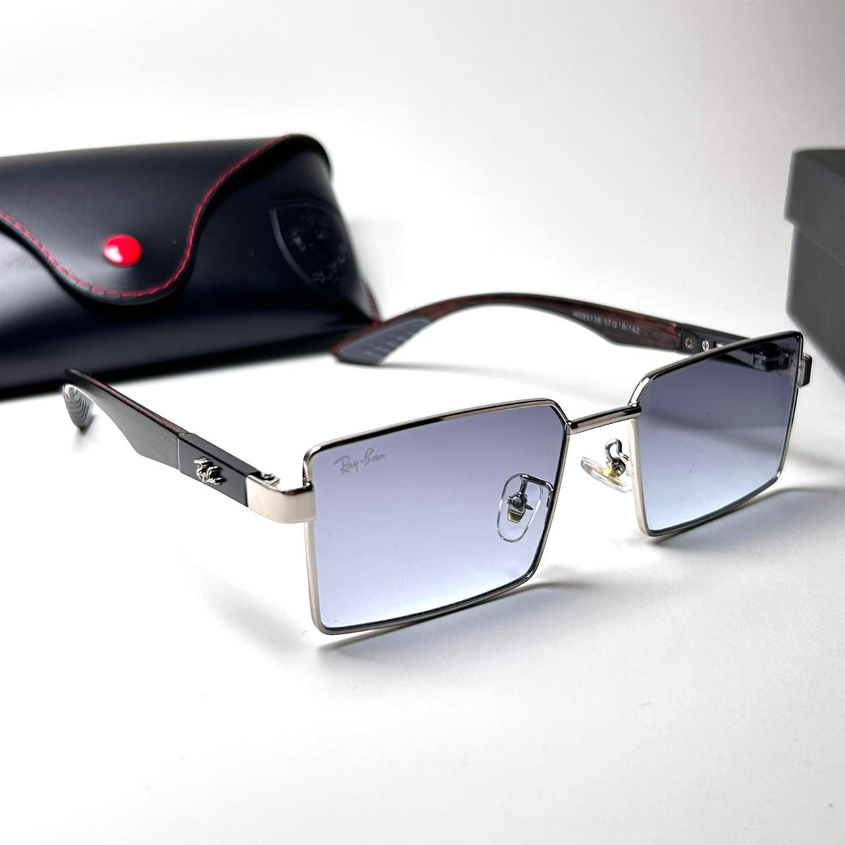Ray Ban Ferrari Wooden Rectangular – Blue