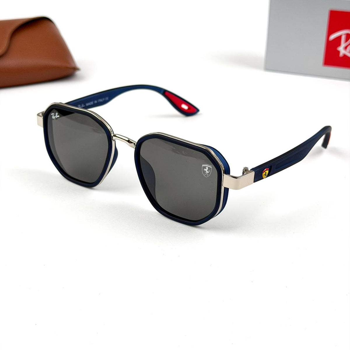 Ray Ban Geometric Scuderia Ferrari b - Silver Navy