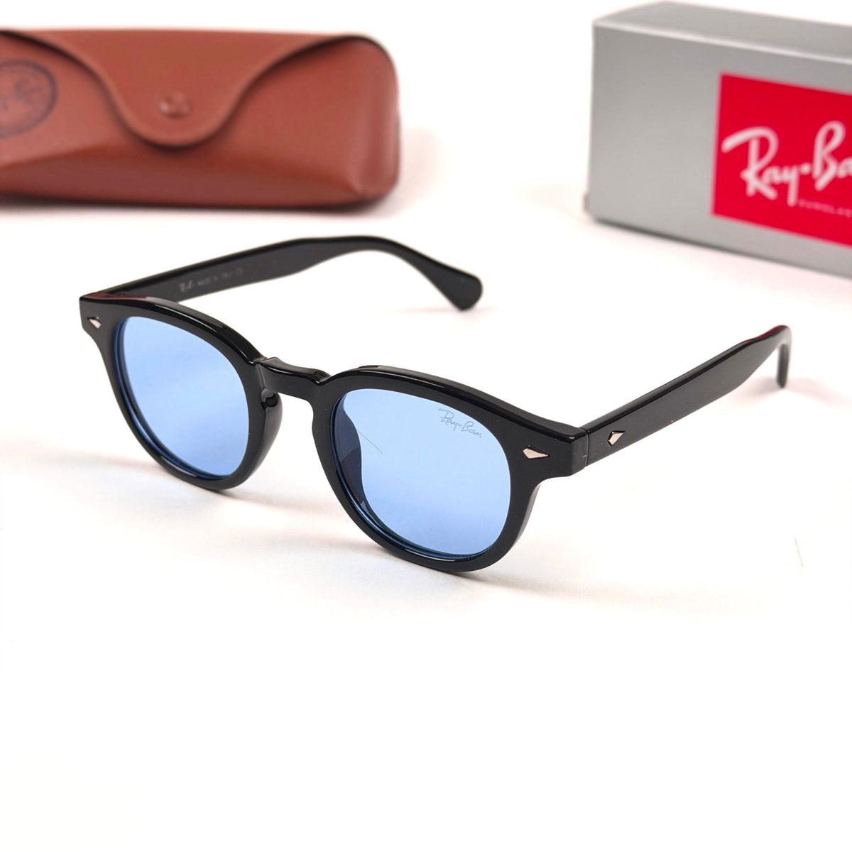 Ray Ban RB2180 Round – Black Blue Mirror